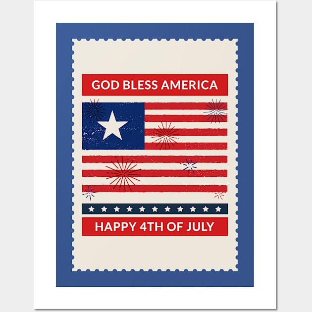 Fourth of July Wall Art by Tee-Short